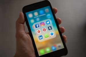 social media applications on a mobile device