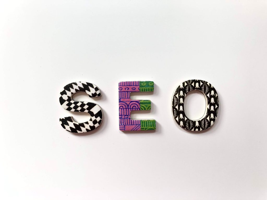 SEO Letters on a table